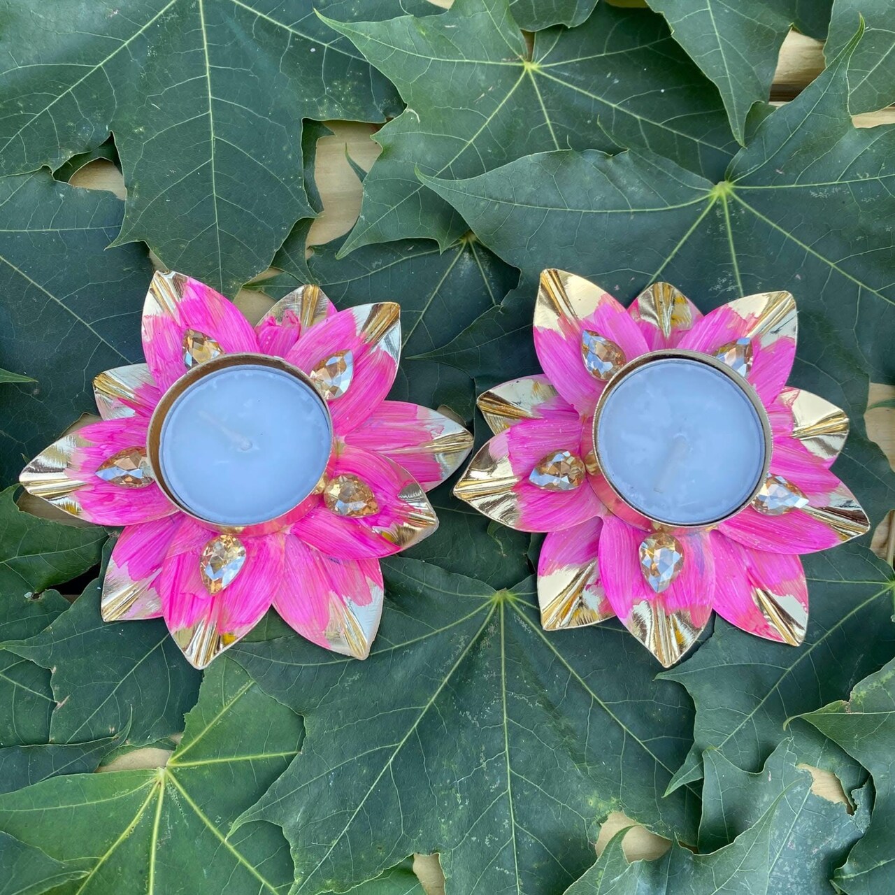 Lotus Tealight Candle Holder Festival of Light Decorative T-light Holder for Diwali Christmas Hanukkah Thanksgiving Gift Floral Candle Holder for Centerpiece Dining Table Home Decor